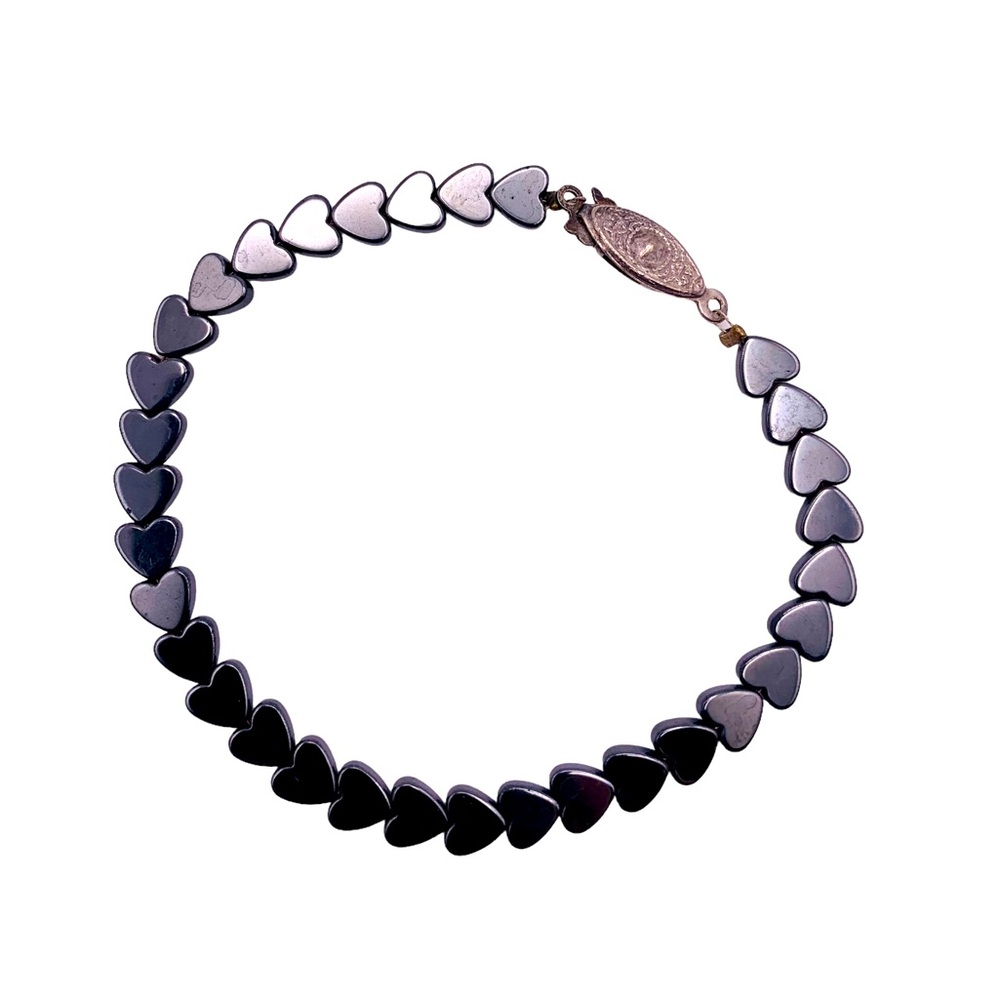Hematite Hearts Bracelet